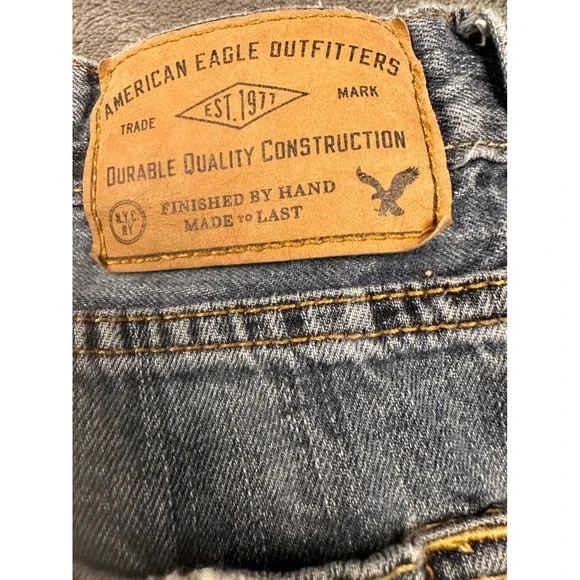 American Eagle Original Straight Jeans Mens 36x34 Blue Denim Fade - Picture 3 of 11